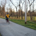 Moonlight Ride: the cyclists on Steer Creek trail